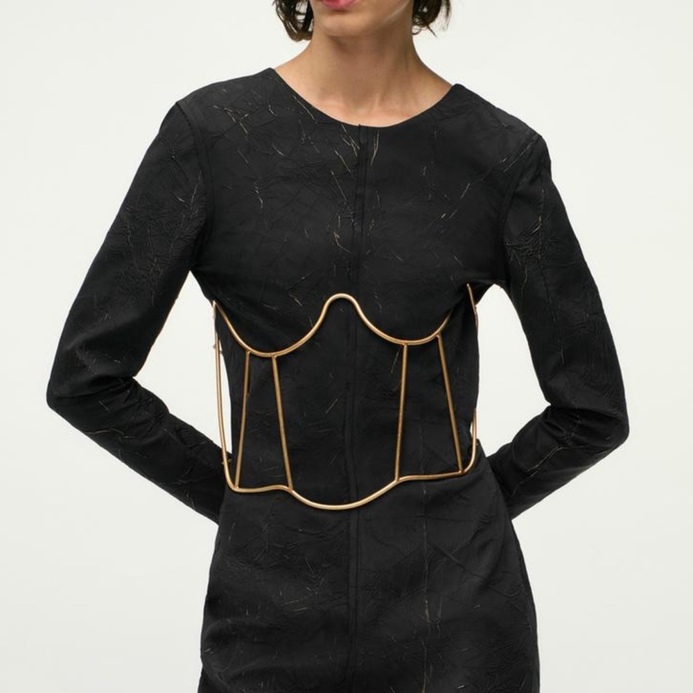 NWT. Zara Halloween Special Collection Golden Hard Metal Chain Corset.